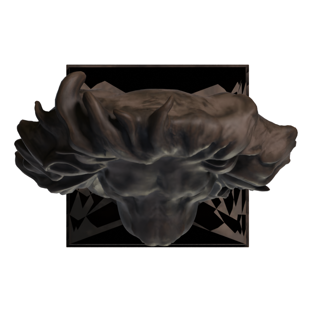 Top view of the Lion Head 3D model