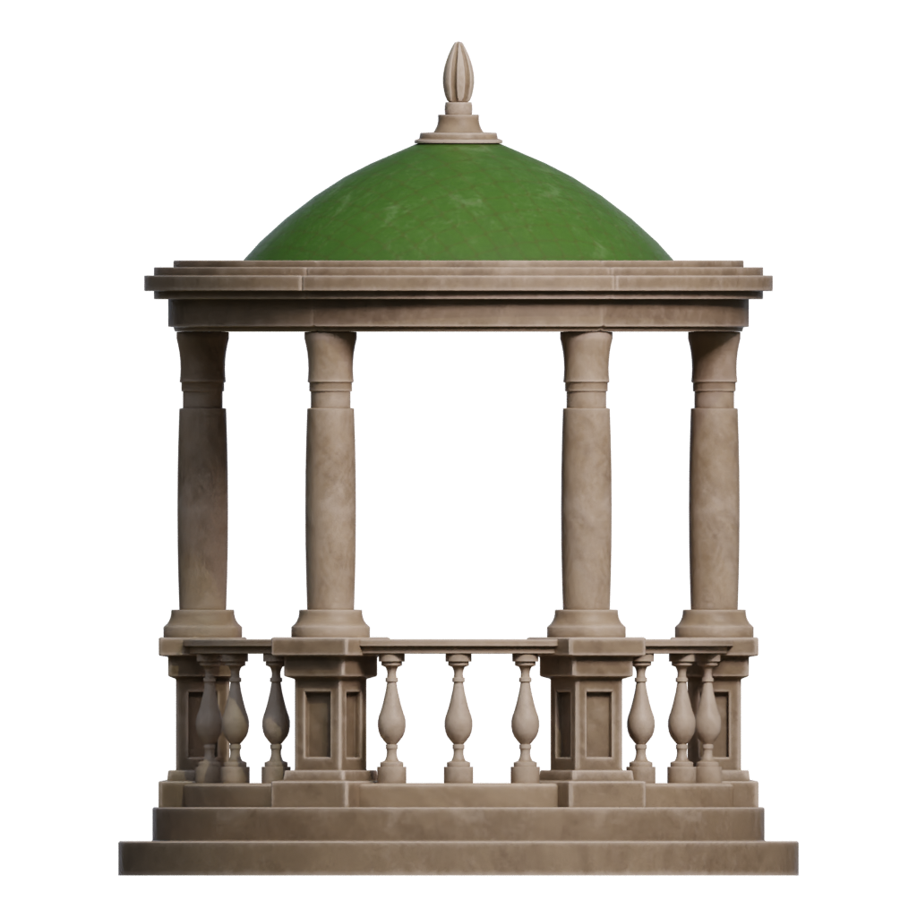 Back view of the Rotunda 1 3D model