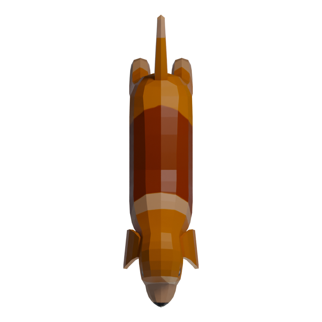 Top view of the Low Poly Dog 3D model