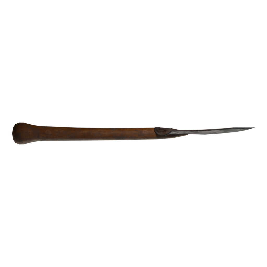 Bottom view of the Medieval Shovel 3D model