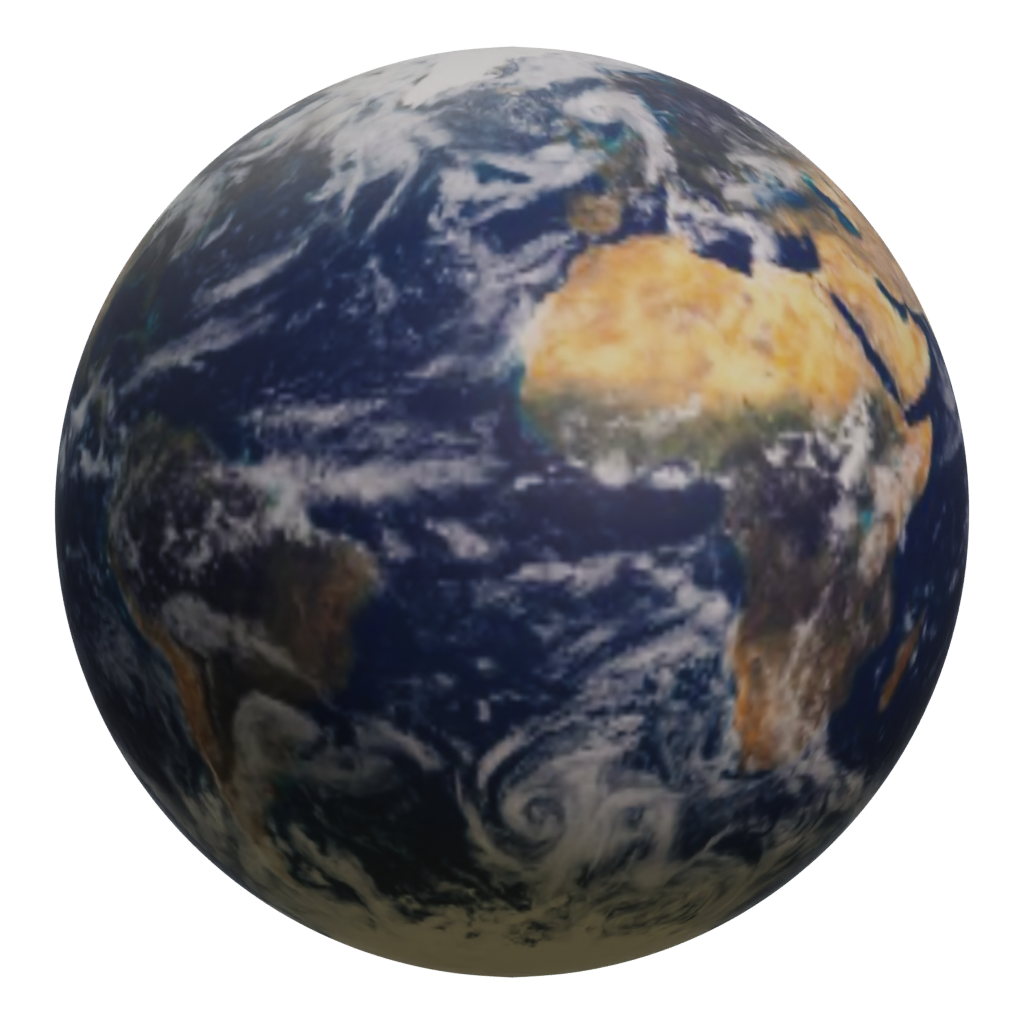 Right view of the Planet Earth 3D model