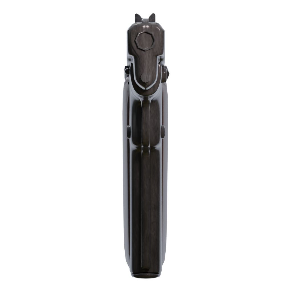 Left view of the Soviet Tokarev 1952 Game Ready Low Poly PBR 3D model