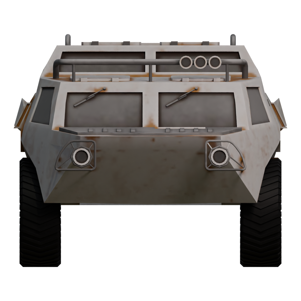 Front view of the Cross Country Vehicle 3D model