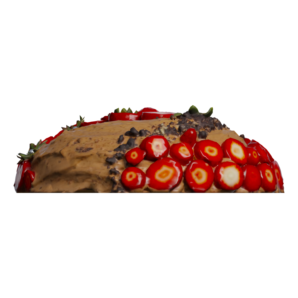 Back view of the Strawberry Chocolate Cake 3D model