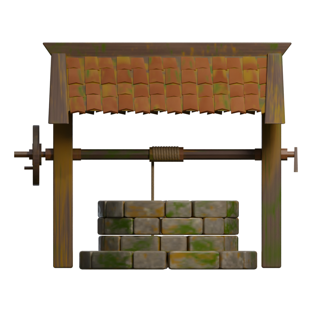 Back view of the Old Well 3D model