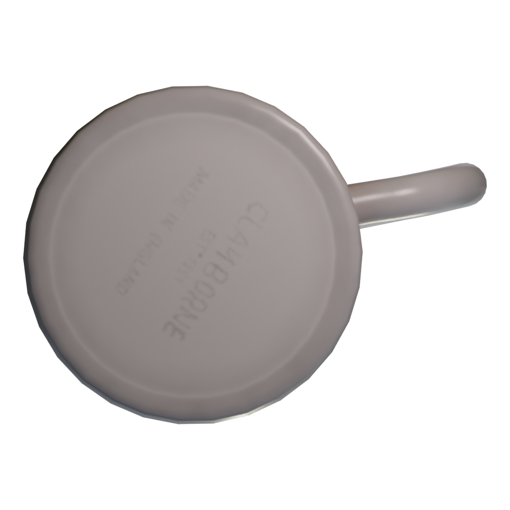 Bottom view of the Cup 3D model