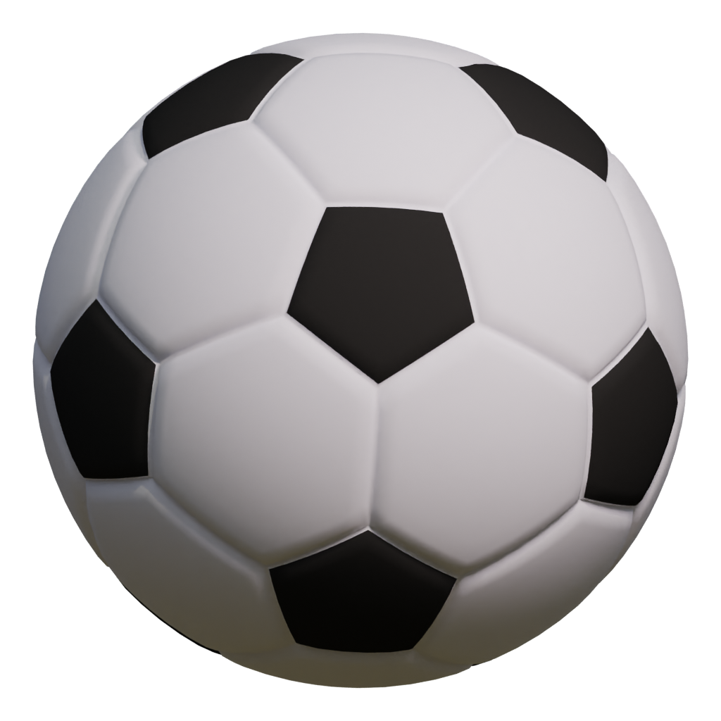 Back view of the Realistic Soccer Ball With Realistic Depth 3D model