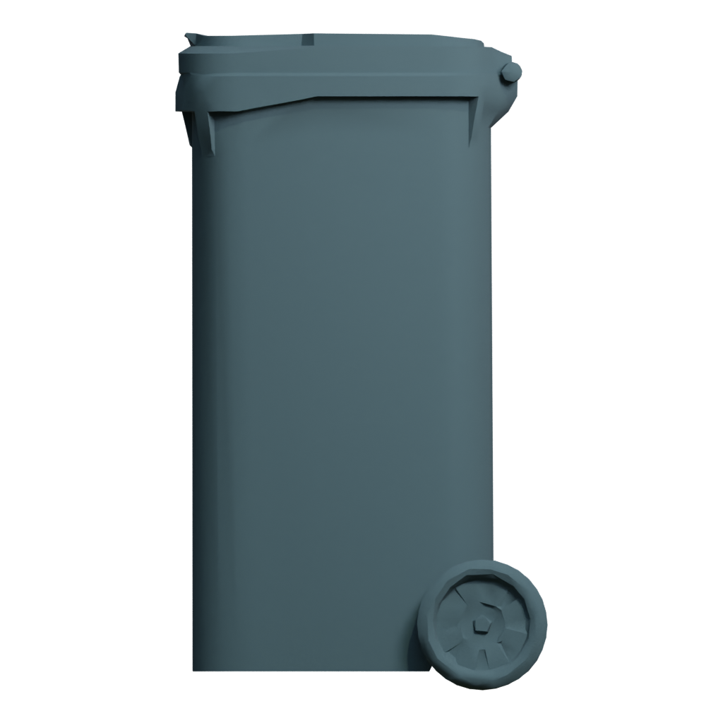 Front view of the Trash Can 3D model