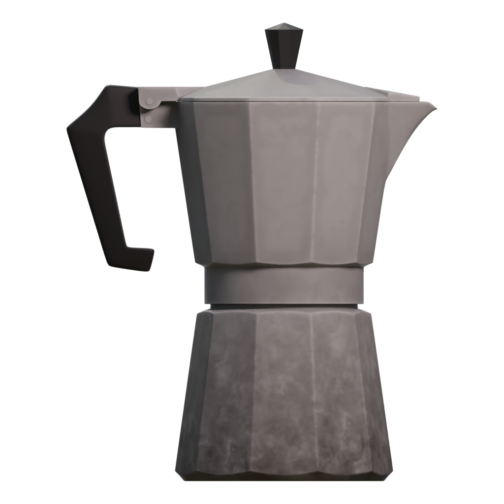 Right view of the Moka Pot 3D model