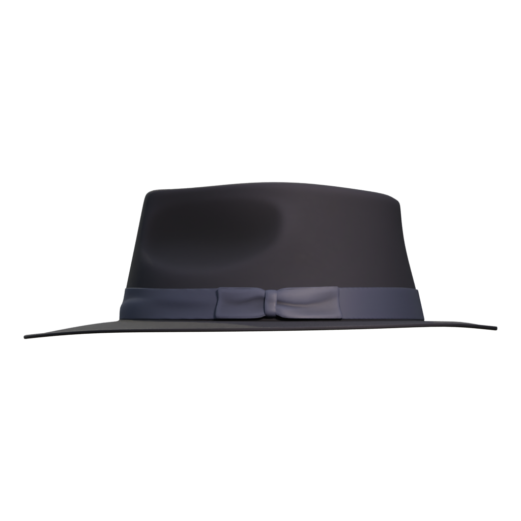 Left view of the Hat Fedora 3D model