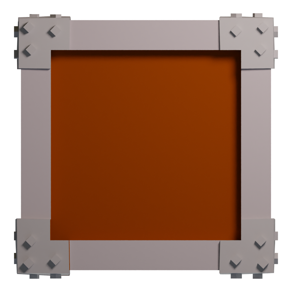 Bottom view of the Low Poly Box 3D model