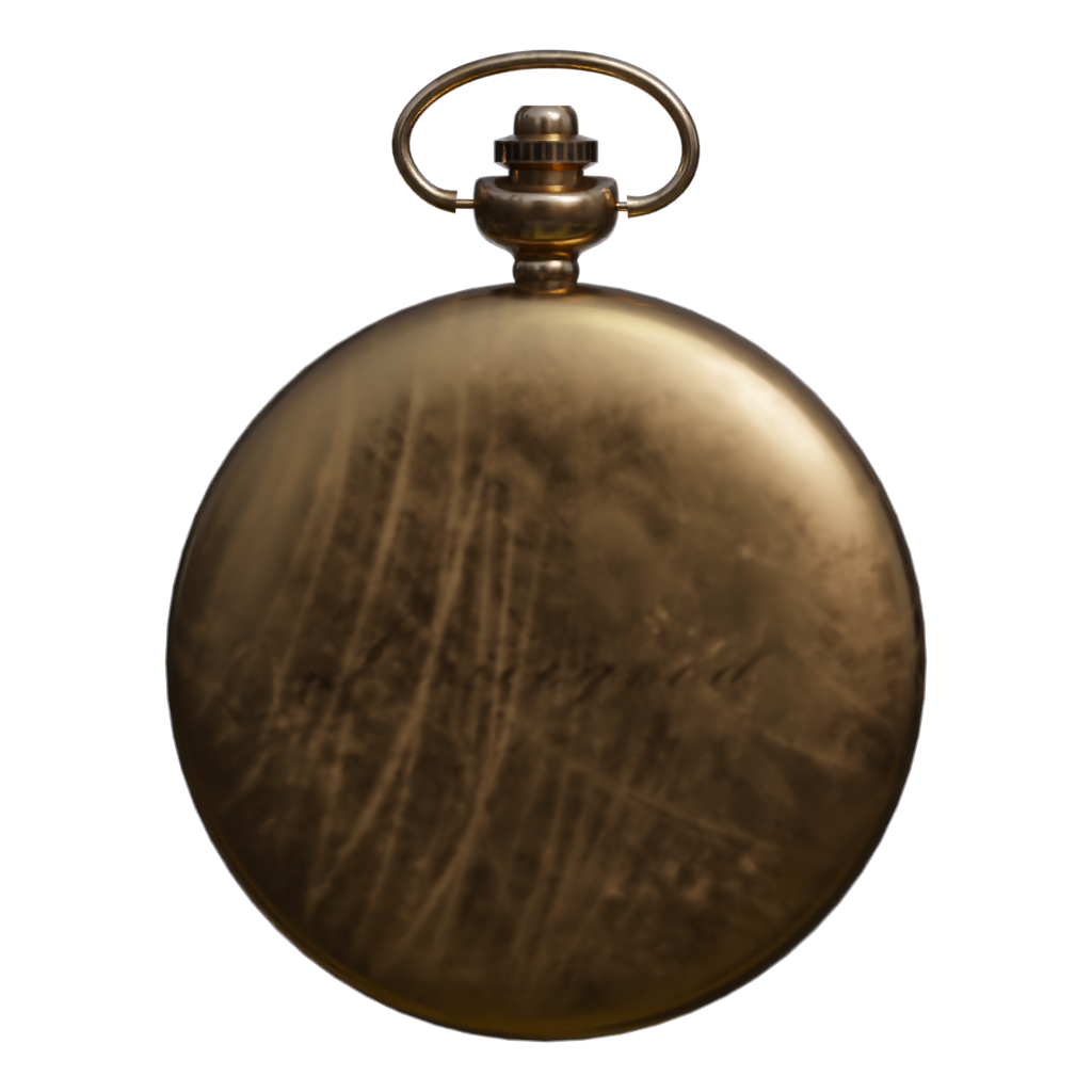 Back view of the Vintage Pocket Watch 3D model