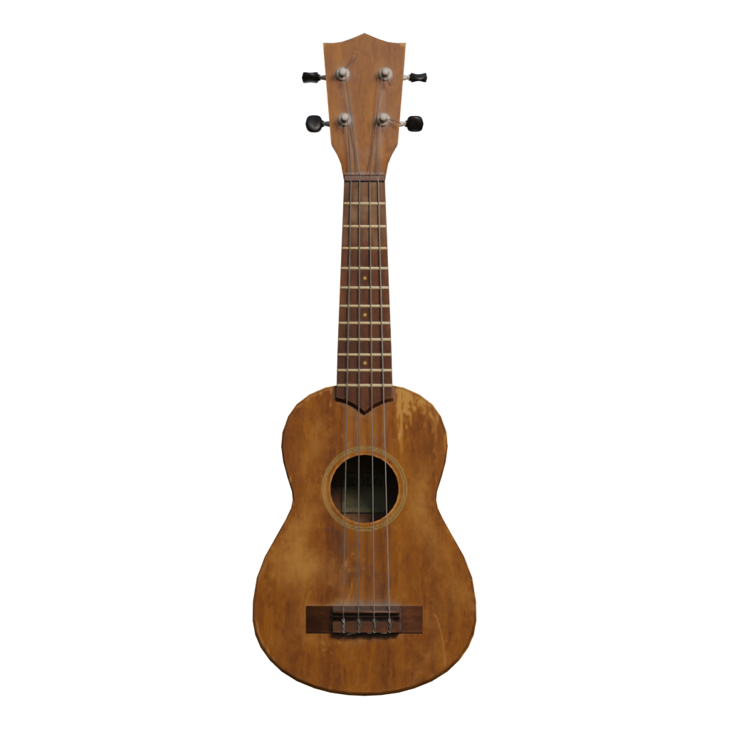 Front view of the Ukulele 3D model