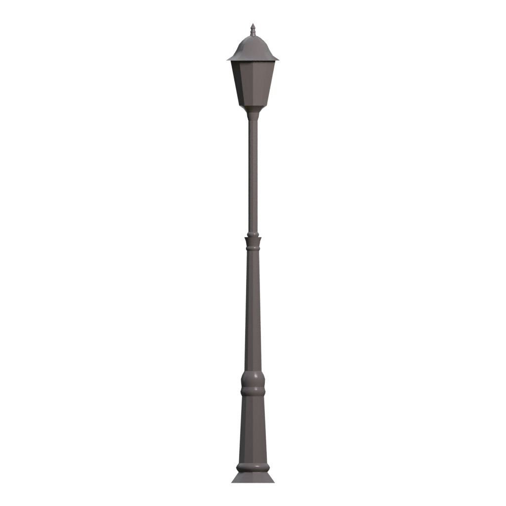 Left view of the Road Light Low Poly 3D model