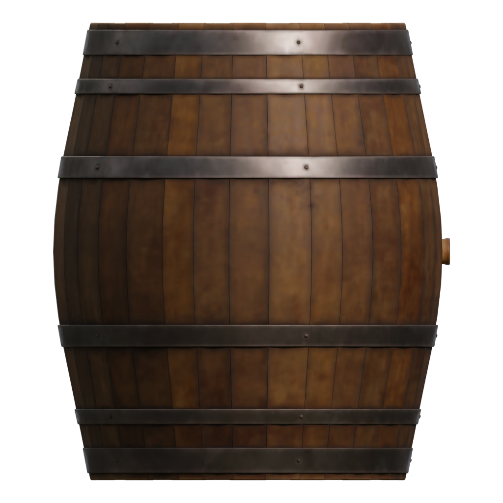 Right view of the Wine Barrel 3D model