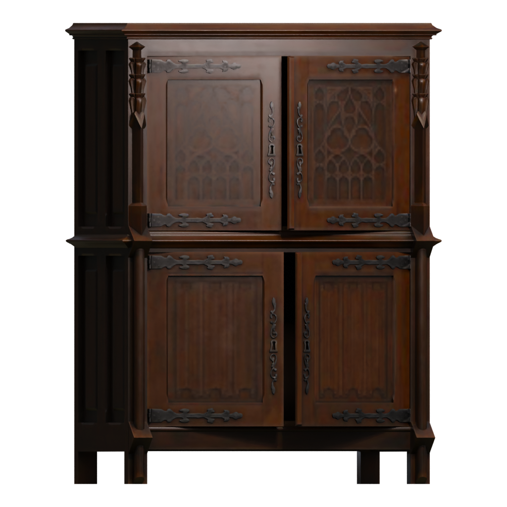 Front view of the Gothic Cabinet 3D model