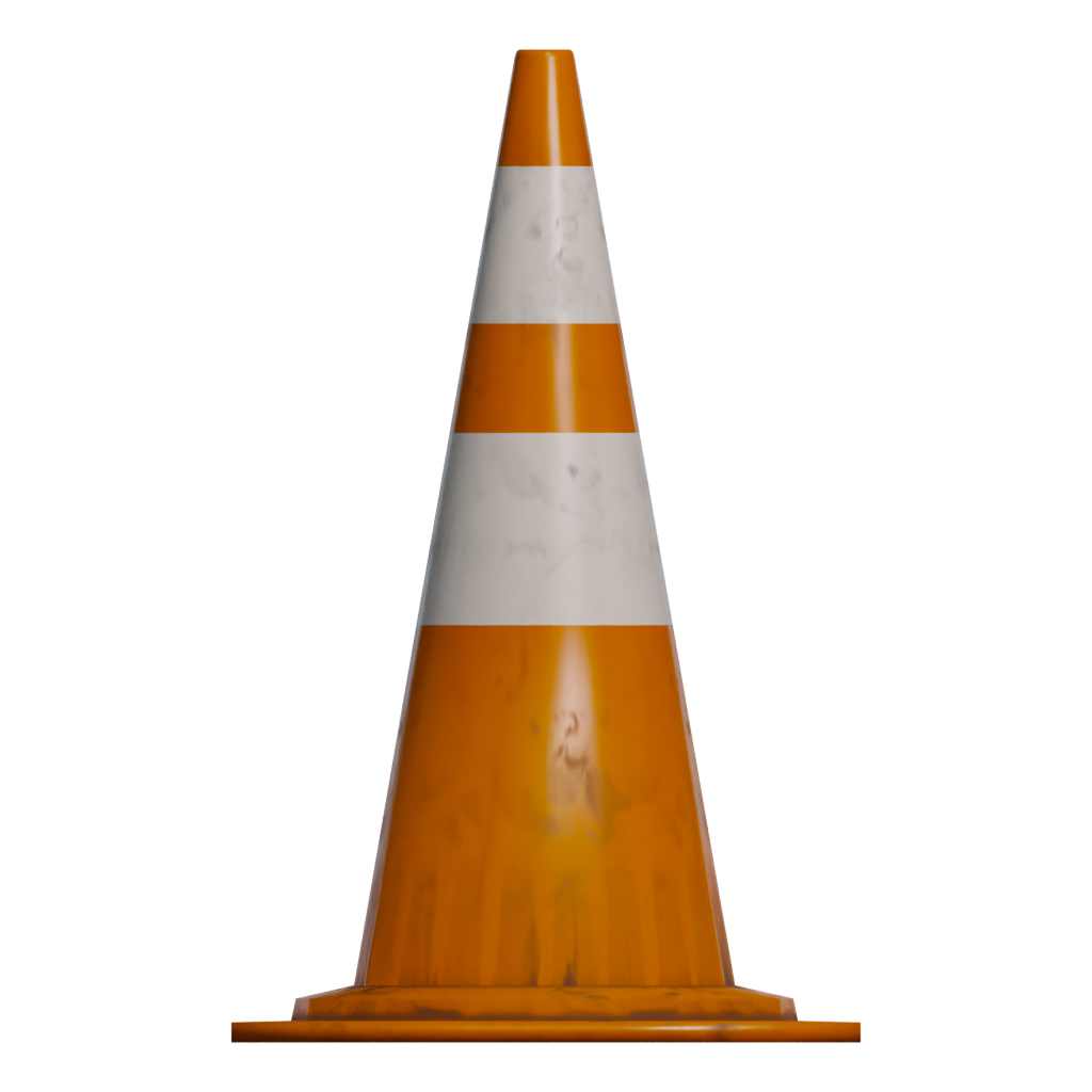 Back view of the Traffic Cone 3D model