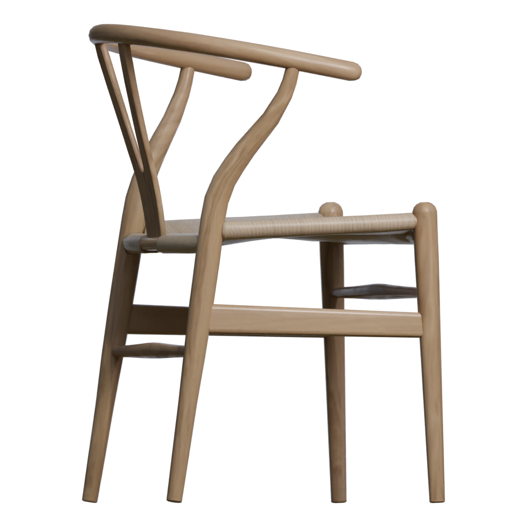 Back view of the Pp Mobler 58 Wegner 3D model