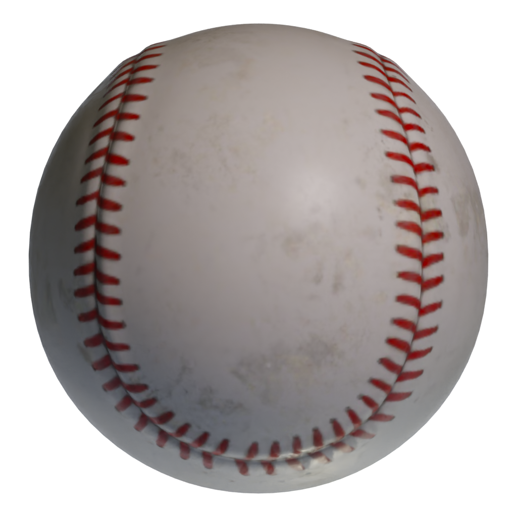 Bottom view of the Baseball 3D model
