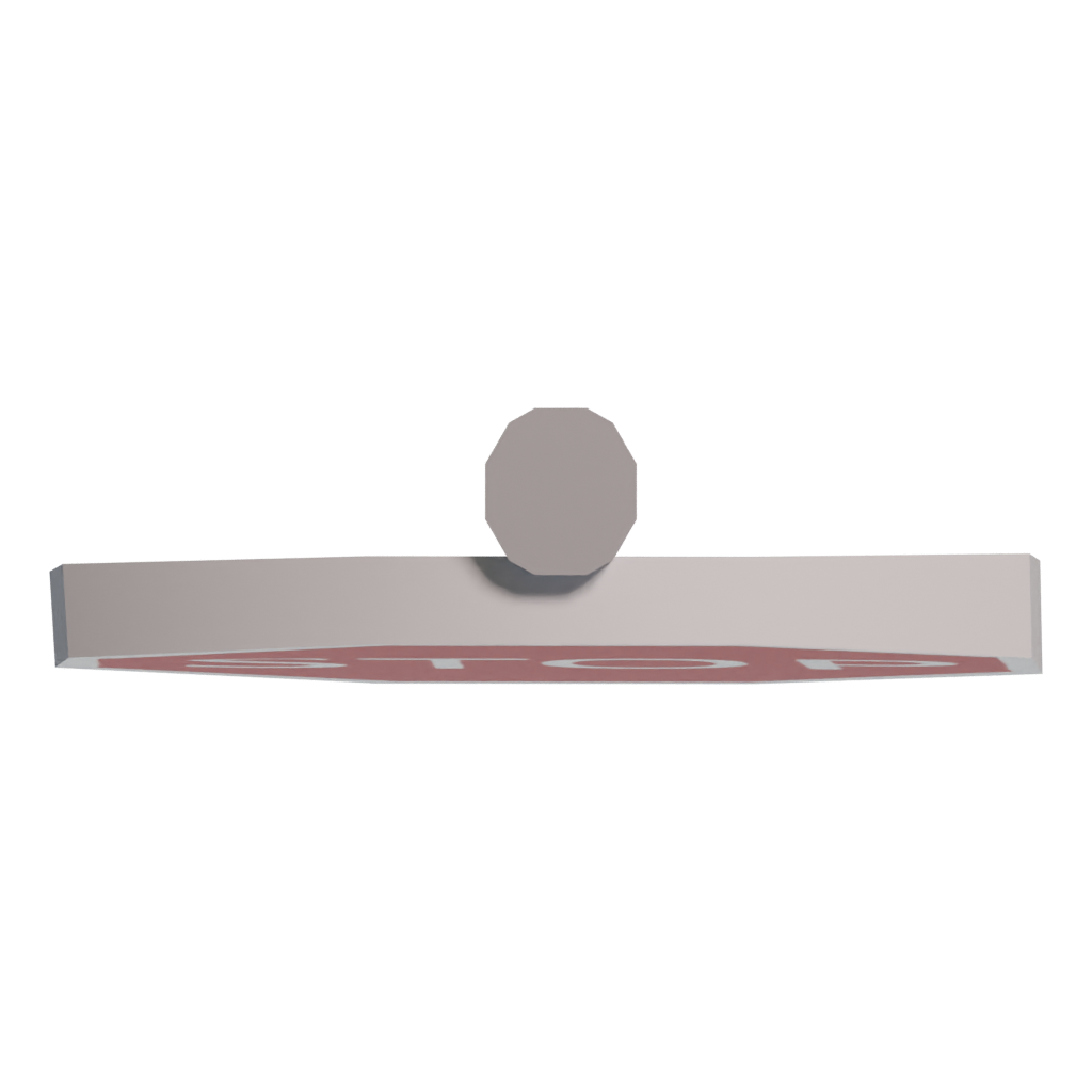 Top view of the Voxel Sign Stop 3D model