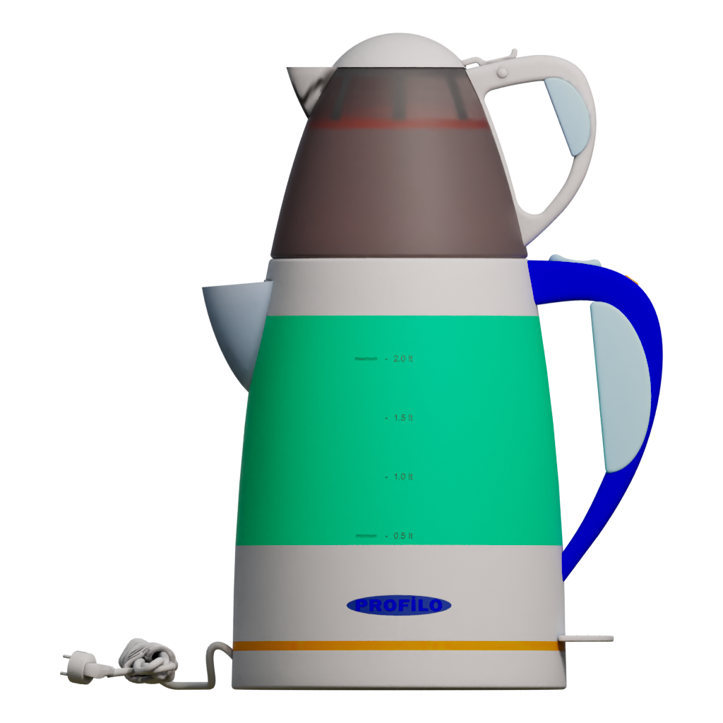Front view of the Turkish Tea Machine 3D model