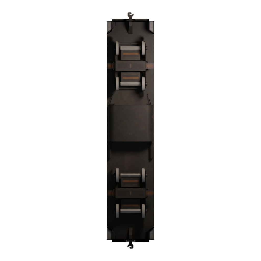Bottom view of the Freight Train 3D model