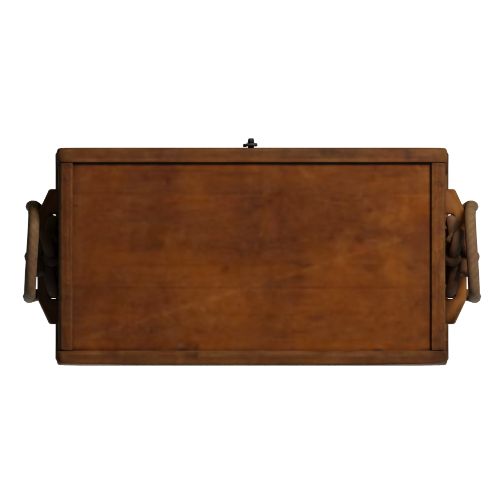Bottom view of the Wooden Crate 3D model