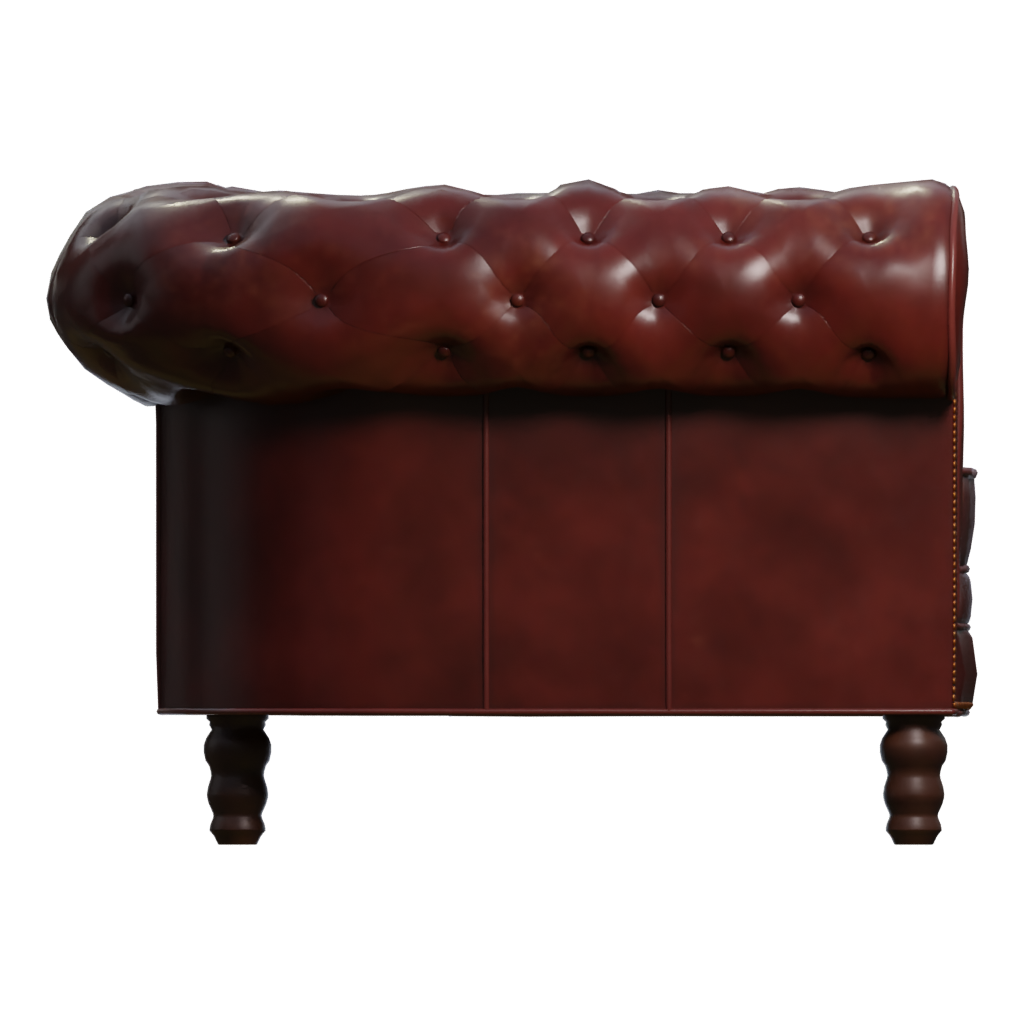 Right view of the Chesterfield Armchair 3D model