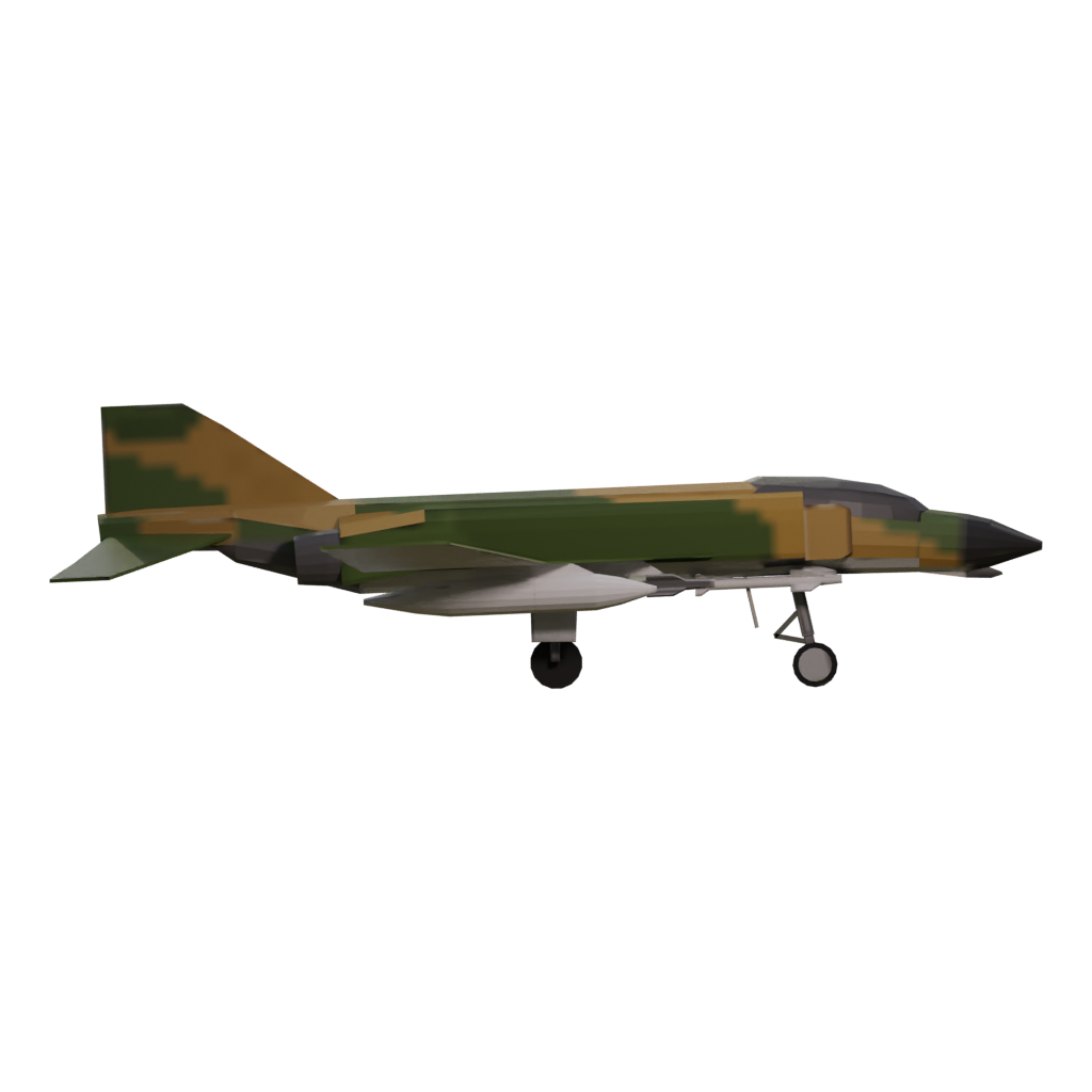 Left view of the Low Poly F-4 Phantom 3D model