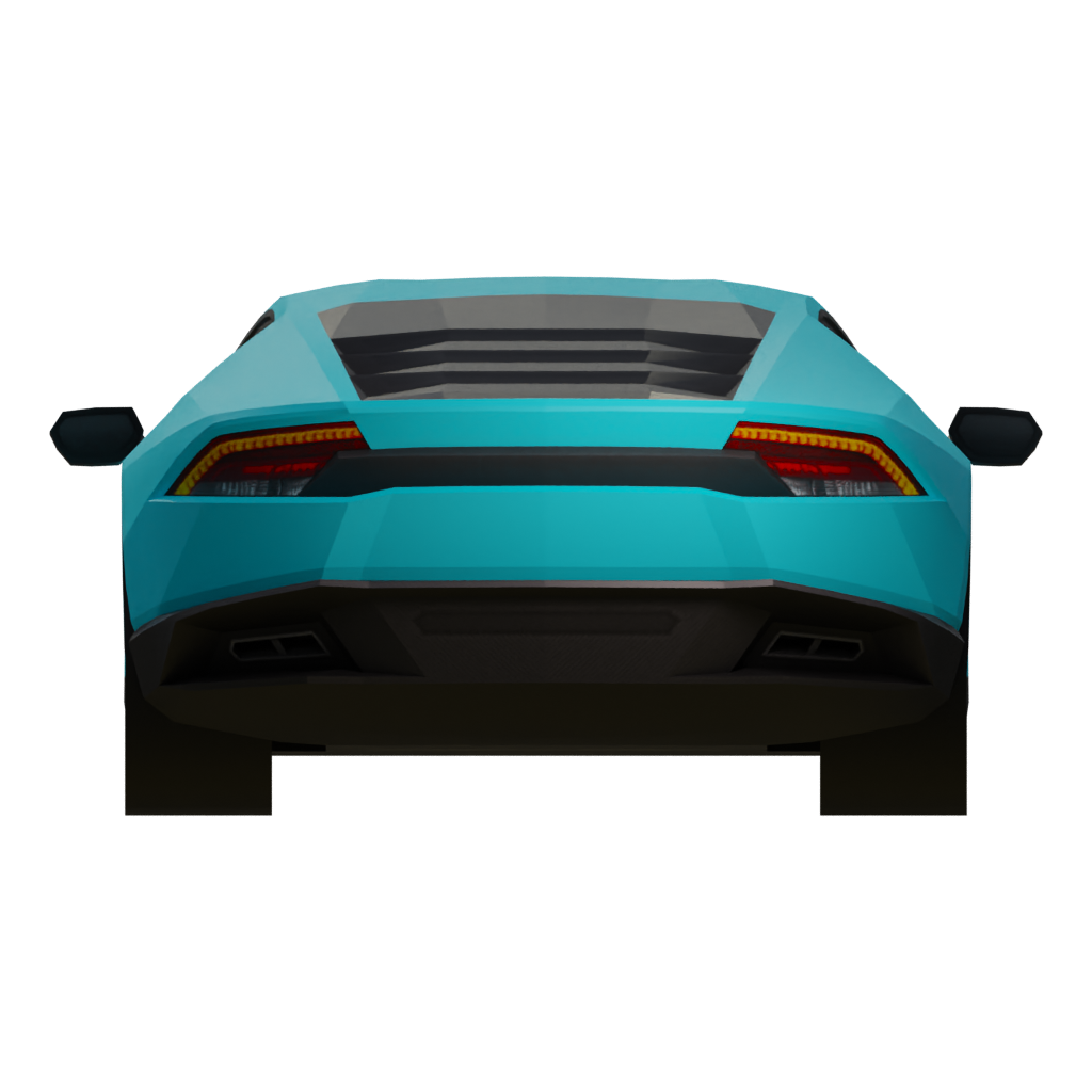 Left view of the Low Poly Super Car 1 3D model