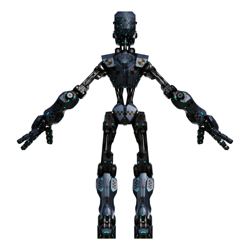 Back view of the Androide 3D model