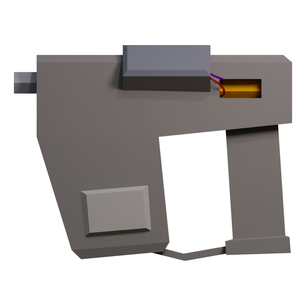 Back view of the Sci Fi Basic Pistol 3D model
