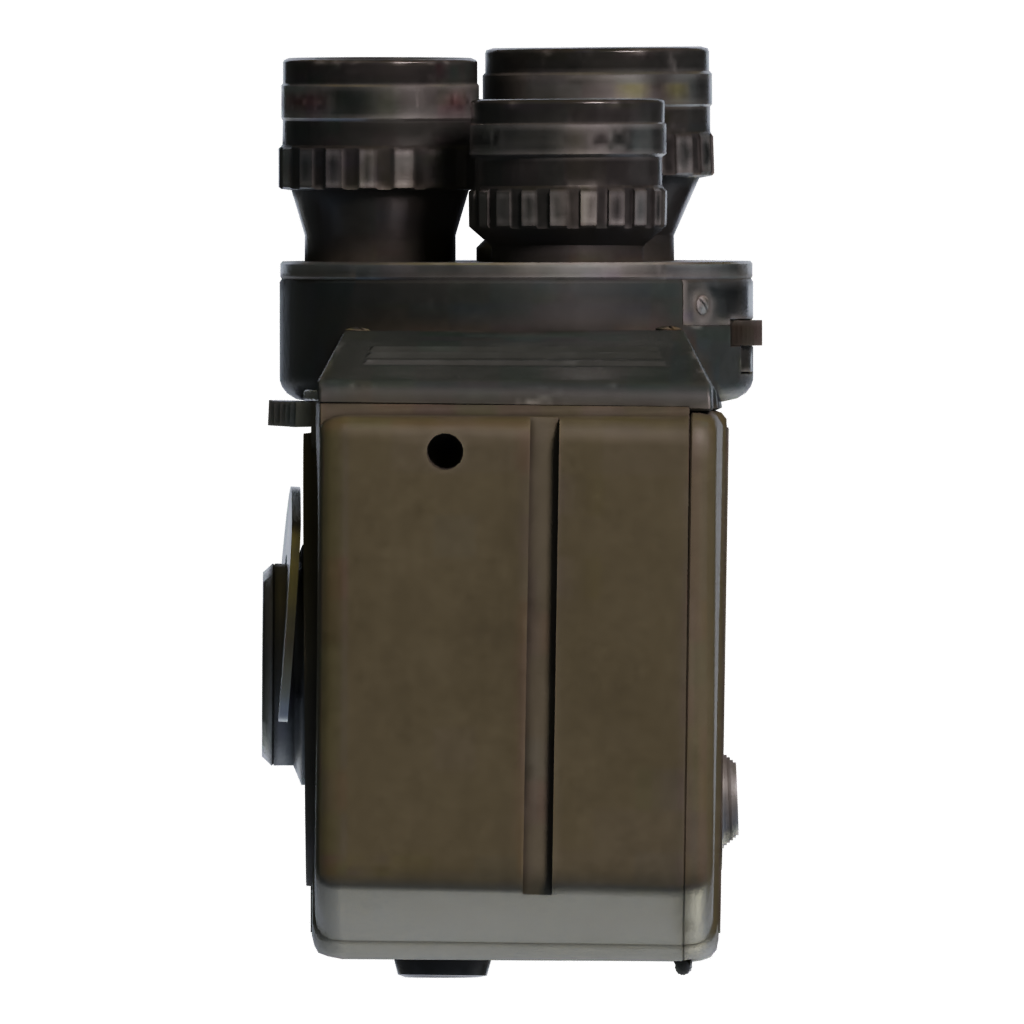 Bottom view of the Vintage Video Camera 3D model