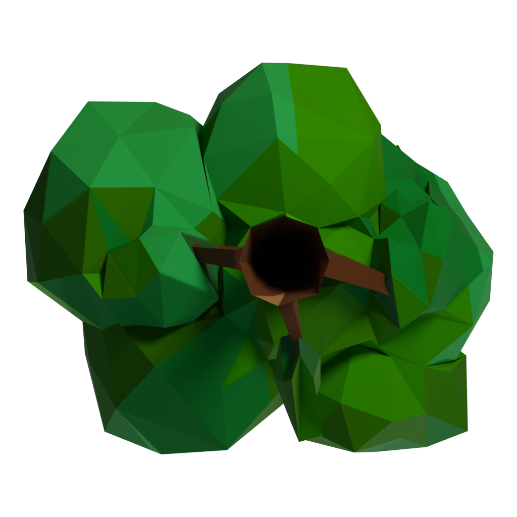 Bottom view of the Lowpolybigtree 3D model