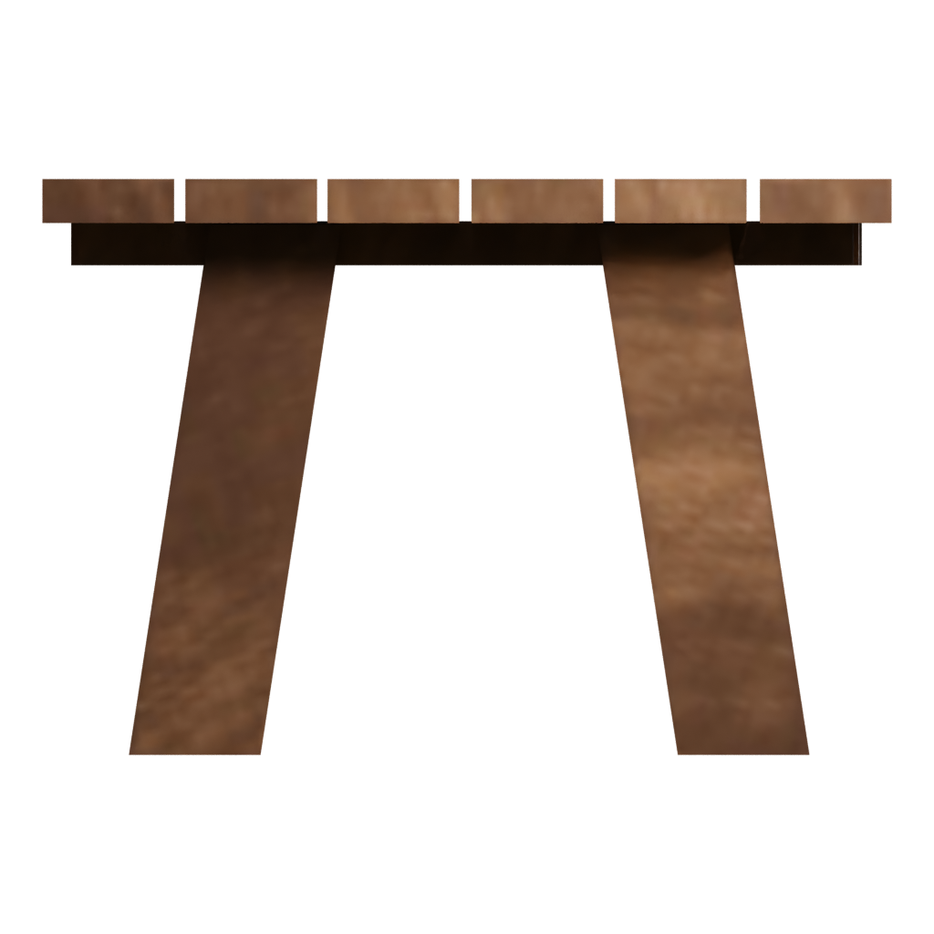 Left view of the Wooden School Desk 3D model
