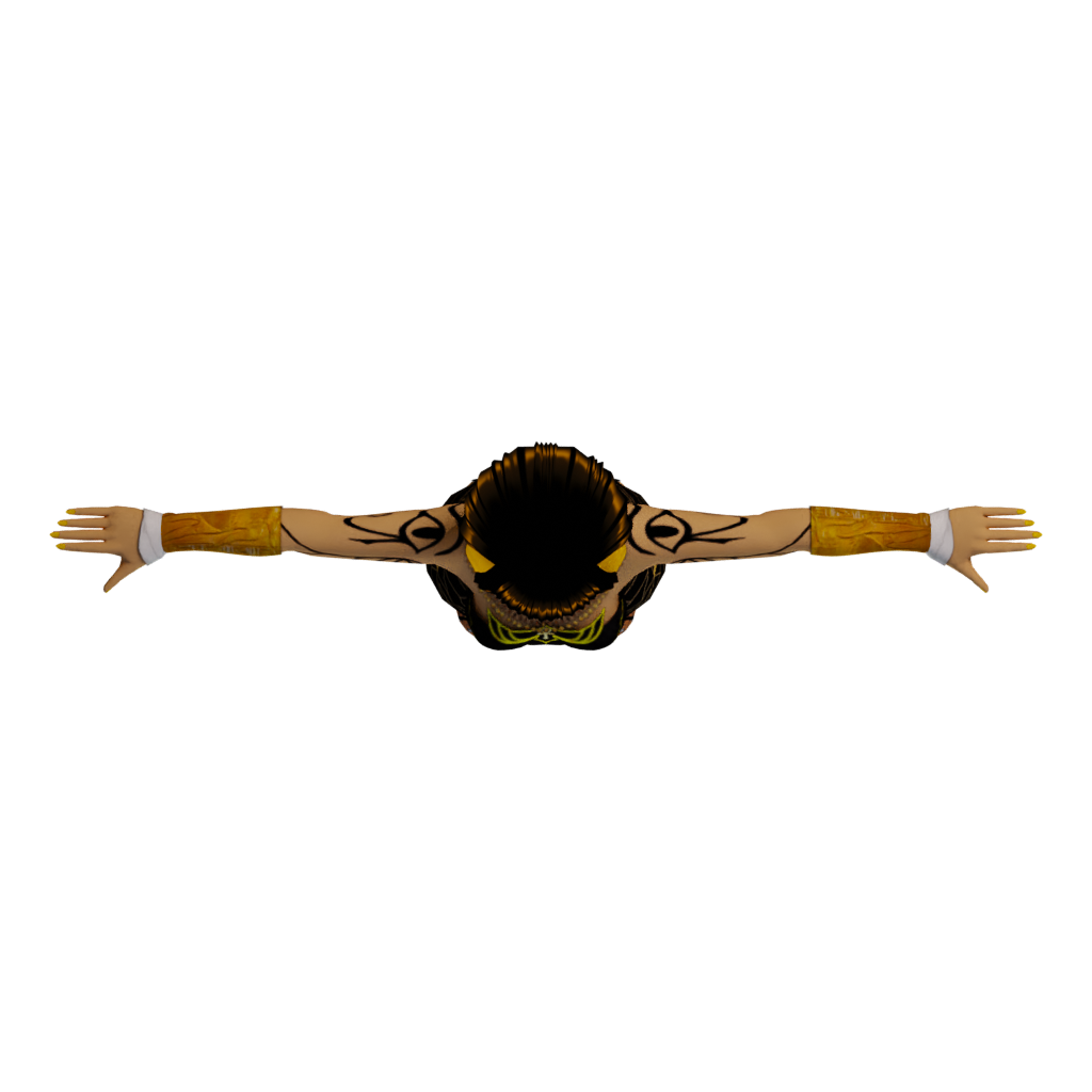 Top view of the Egyptian Girl 3D model