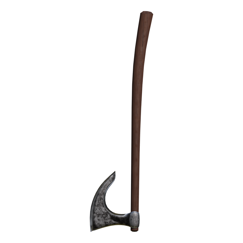 Back view of the Viking Axe High Poly 3D model