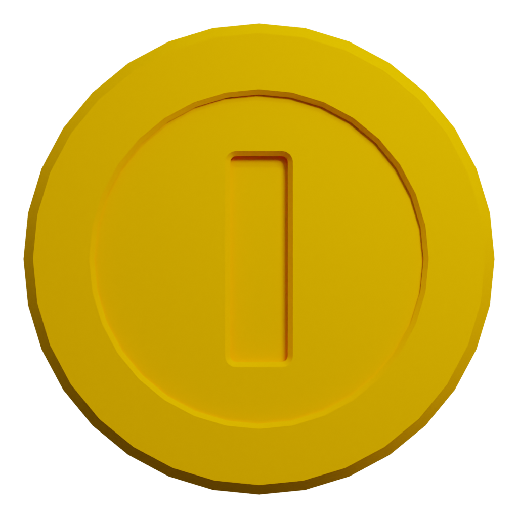 Front view of the Gold Coin 3D model