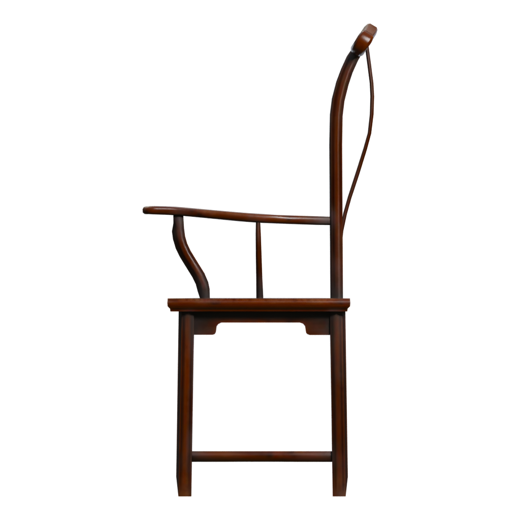 Left view of the Chinese Armchair 3D model