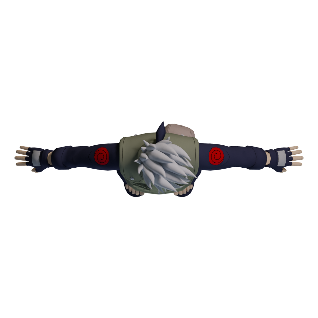 Top view of the Hatake Kakashi 3D model
