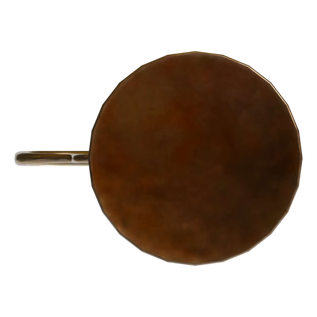 Bottom view of the Brass Vase 3D model