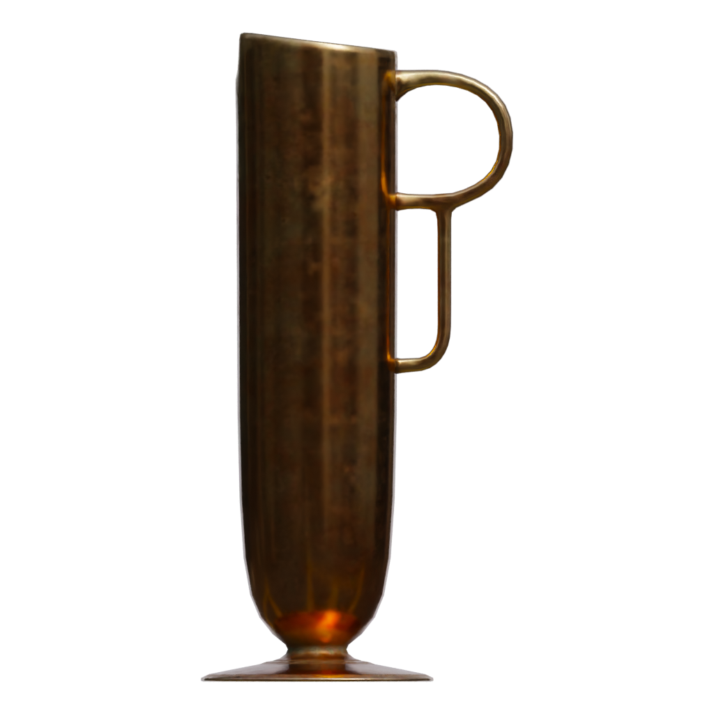 Back view of the Brass Vase 3D model