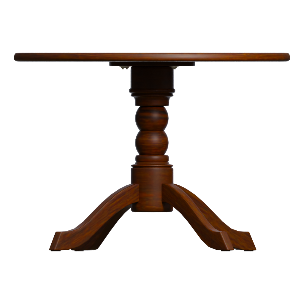 Back view of the Round Wooden Table 3D model