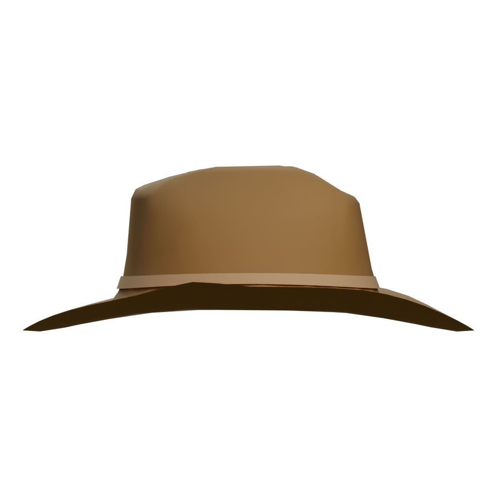 Left view of the Low Poly Cartoon Cowboy Hat 3D model