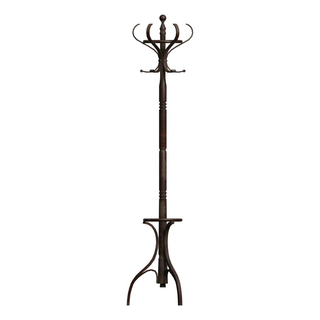 Back view of the Coat Tree 3D model
