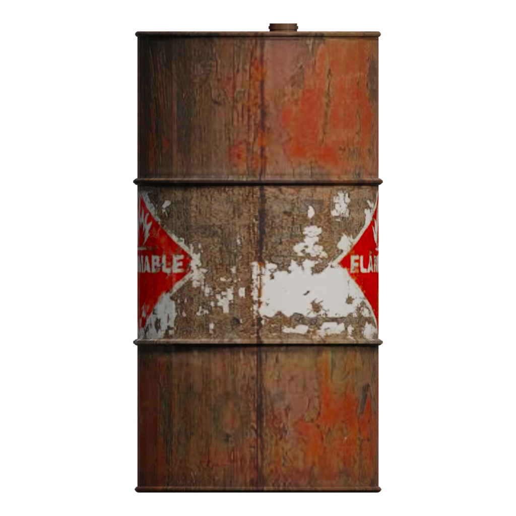 Back view of the Oil Barrel 3D model