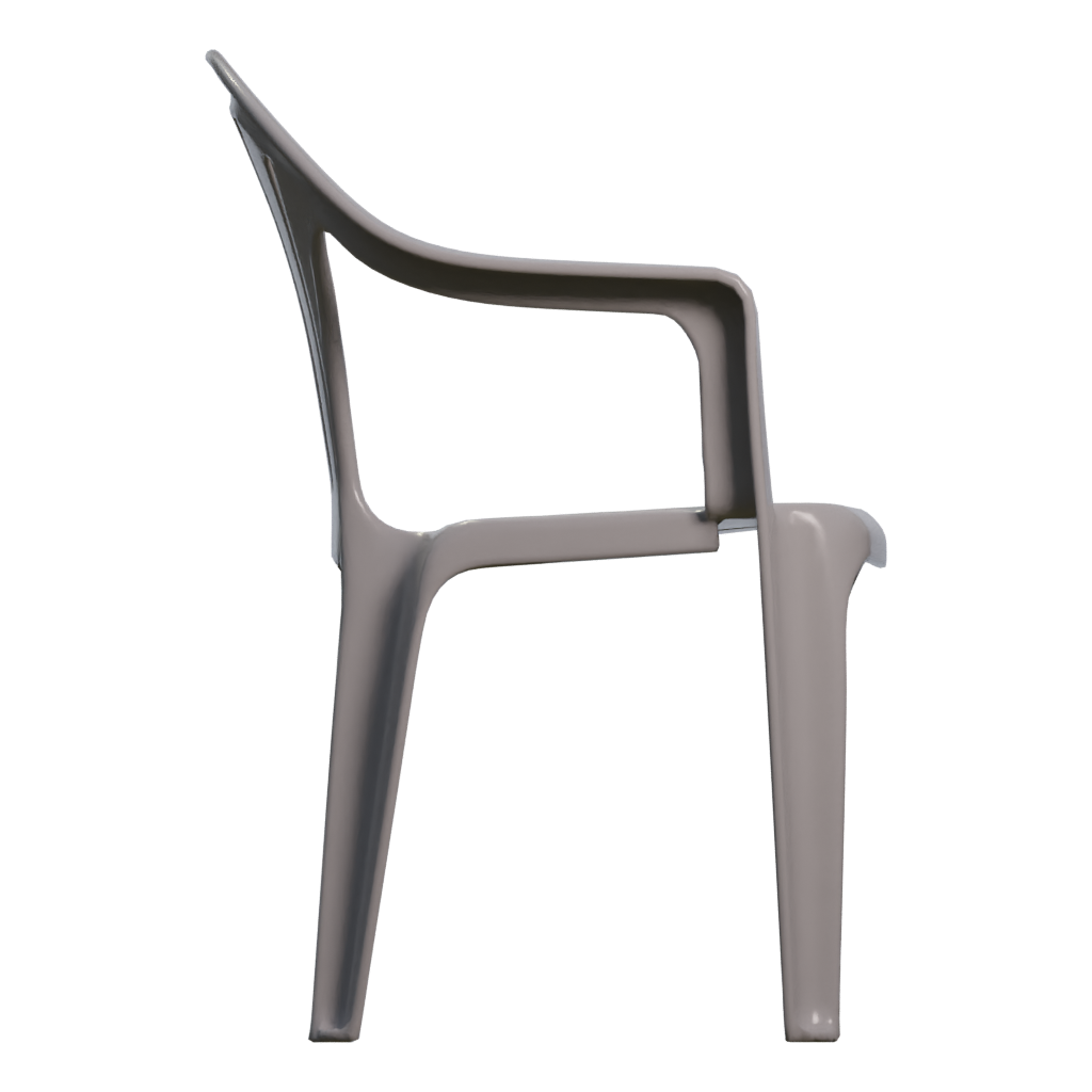 Right view of the Plastic Monobloc Chair 3D model