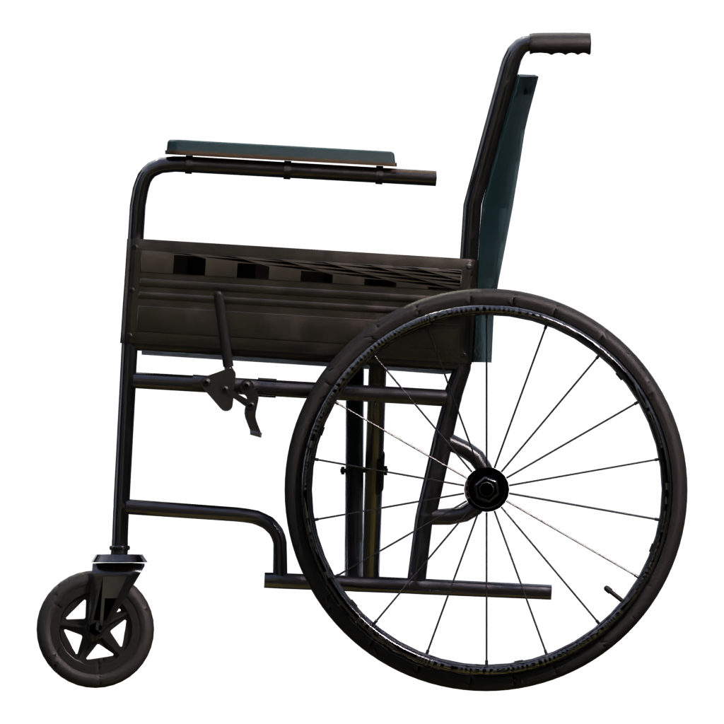 Left view of the Wheelchair 3D model