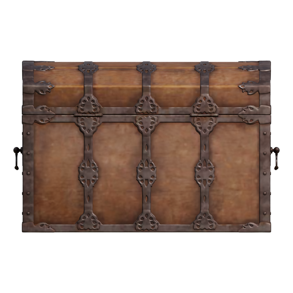 Back view of the Treasure Chest 3D model