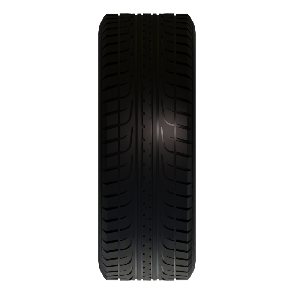 Bottom view of the Car Tire 3D model